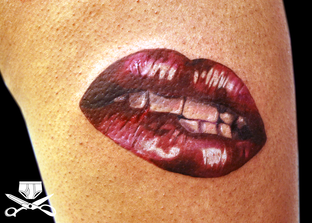 Lips tattoo by Pedro Goes | Post 25345
