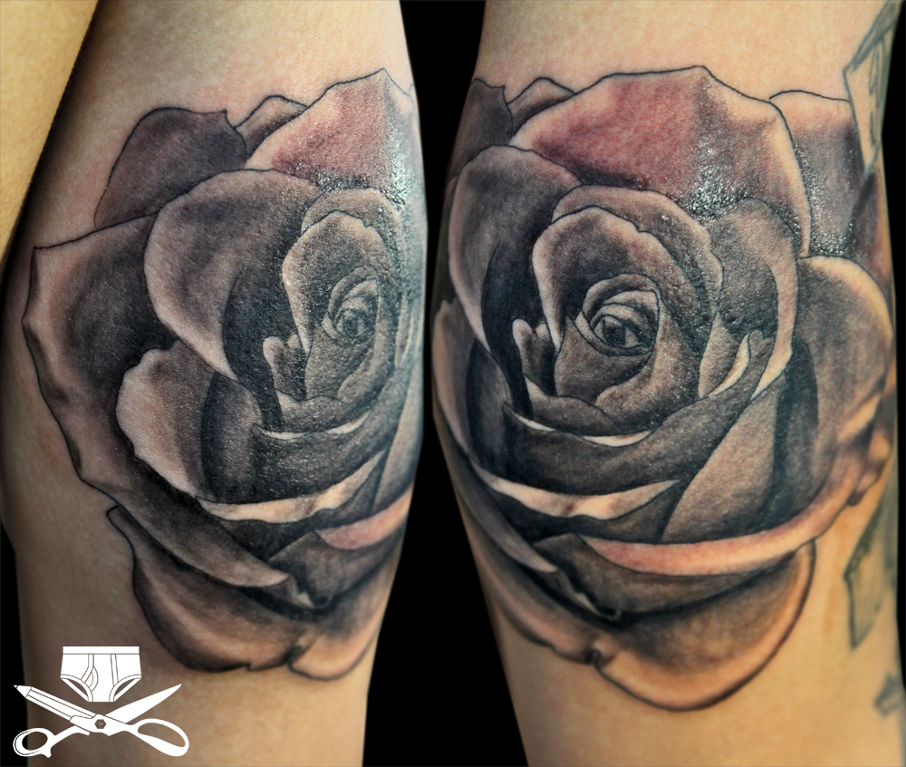 rose tattoo on arm | hautedraws